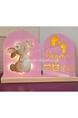 s'he design Bebek İsmine Özel Hazırlanan Işıklı Doğum Panosu pembe thumbnail 1
