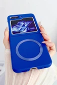 Litae Trend BFS  Samsung Galaxy Z Flip 5 Kılıf Mata Fold Kapak - Sierra Blue thumbnail 2