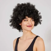 Siyah Renk Kıvırcık Afro Bonus Peruk - 2