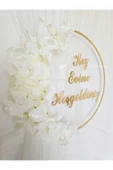 s'he design BÜYÜK BOY  KIZ / GELİN EVİ ŞEFFAF VE GOLD PLEKSİ KAPI SÜSÜ VE BEYAZ LASTİKLİ KAPI TÜLÜ thumbnail 3