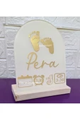 s'he design Ahşap Standlı Pleksi Doğum Panosu Yenidoğan Hediyelikleri thumbnail 1