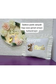 s'he design TAVŞAN NAKIŞ İŞLEMELİ FIRFIRLİ TAKI YASTIĞI thumbnail 3