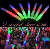 Led Işıklı Rengarenk Sünger Parti Çubuk Işıklı Kauçuk Sopa 46 cm - 4