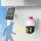 Güneş Enerjili Alarmlı Çakarlı Dış Mekan Güvenlik Kamerası - 3