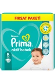 Prima Aktif Bebek 8 Beden Fırsat Paket 31x8 Paket 248 Adet 17+kg Bebek Bezi thumbnail 2