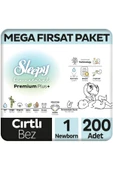 Sleepy Bio Natural Premium Plus Mega Fırsat Paketi Bebek Bezi 1 Numara Newborn 200 Adet thumbnail 1