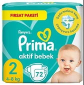 Prima Aktif Bebek 2 Beden 288 Adet Bebek Bezi thumbnail 2