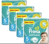Prima Bebek Bezi Aktif Bebek Aylık Paket 5 Beden Junior 184 Adet thumbnail 1