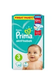 Prima Bebek Bezi Aktif Bebek 3 Beden 62 X 4'lü 248'lı thumbnail 3