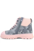 Hakiki Deri Pixel Gri Pudra Kamuflaj Desenli Kız Çocuk Bot thumbnail 5