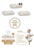Pure Baby Wet Wipes Organic Cotton Bebek Islak Mendili 90'lı 3 Paket (90x3) 270 Yaprak thumbnail 1