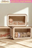KİDEWO Kişiye Özel Ahşap Kumbara | Hedefli | İsimli & Figürlü | Çocuk Tasarruf Kumbarası - 1