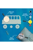 KİDEWO Otobüs Ahşap Boyama Etkinlik Seti + Eğitici Çocuk Aktivite Parmak Boya Kreş Okul Öncesi - 4