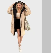 Çift Taraflı Uzun Şişme Mont - 1