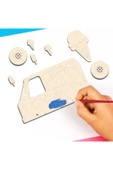 KİDEWO Dondurma Ahşap Boyama Etkinlik Seti + Eğitici Çocuk Aktivite + Fırça + Akrilik Boya Kreş Okul Öncesi - 6