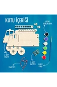 KİDEWO İtfaiye Ahşap Boyama Etkinlik Seti + Eğitici Çocuk Aktivite + Fırça + Akrilik Boya Kreş Okul Öncesi - 3