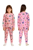 Cute Hello Kitty Ve Kuromi Desenli Kız Çocuk Pijama Takımı thumbnail 5