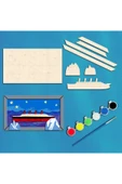 KİDEWO Titanik Ahşap Boyama Etkinlik Seti + Eğitici Çocuk Aktivite + Fırça + Akrilik Boya Kreş Okul Öncesi - 1