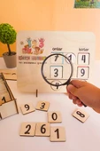 KİDEWO İlkokul Matematik + Eğitici Çıkarma İşlemi Ahşap Oyuncak Etkinlik Seti + Kolay Öğrenme Rakam Bultak - 5