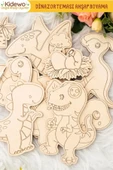 KİDEWO Dinazorlar Ahşap Boyama Etkinlik Seti 20’li Eğitici Çocuk Aktivite Kreş Anaokulu Okul Öncesi - 2
