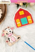 KİDEWO Çiftlik Ahşap Boyama Etkinlik Seti + Eğitici Çocuk Aktivite + Fırça + Akrilik Boya Kreş Okul Öncesi - 2