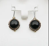 925 Ayar Gümüş Kadın Oltu Taşı Küpe skü00015 thumbnail 7