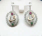 925 Ayar Gümüş Telkari Kadın Küpe skü00016 thumbnail 3