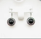 925 Ayar Gümüş Oltu Taşı Kadın Küpe skü00018 thumbnail 4