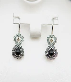 925 Ayar Gümüş Oltu Taşı Kadın Küpe skü00017 thumbnail 6