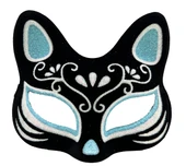 Siyah Renk Süet Kaplama Üzeri Gümüş Mavi Simli Kedi Maskesi 17x14 cm thumbnail 4