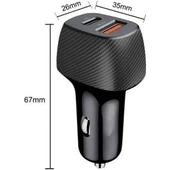 ACR CR-01 Araç Şarj Adaptörü 38W MAX USB + PD - 1