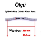 Sümbül Düz Krom Gümüş Kulp 288 mm Metal Mobilya Çekmece Dolap Kapak Kulpu Modern Mutfak Kulpları thumbnail 2
