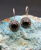 925 Ayar Gümüş Oltu Taşı Kadın Küpe skü00018 thumbnail 2