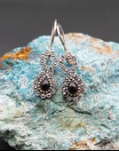 925 Ayar Gümüş Oltu Taşı Kadın Küpe skü00017 thumbnail 4