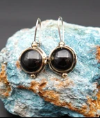 925 Ayar Gümüş Kadın Oltu Taşı Küpe skü00015 thumbnail 1