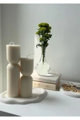 LALEZEN HOME Bulut Stantlı blok Mum Seti - 1