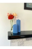 LALEZEN HOME Dekoratif Mavi Sütun Mum Seti - 2
