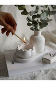 LALEZEN HOME Dekoratif  Stantlı Gül Mum ve Vazo Seti - 1