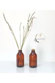 LALEZEN 2 Adet Amber Kahverengi Mini Cam Vazo 250ml. ( Tıpasız) - 1