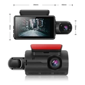 Araç İçi & Dışı Çift Lensli WiFi Kamera – 1080P HD,Gece Görüşlü, G-Sensörlü DVR Dashcam (5284) - 4