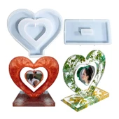 Epoksi Sevgililer Günü Fotoğraf Çerçevesi Kalp Dekoratif Resimlik Kalıbı thumbnail 1