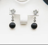 925 Ayar Gümüş Oltu Taşı Kadın Küpe skü00022 thumbnail 3