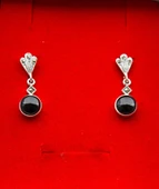 925 Ayar Gümüş Oltu Taşı Kadın Küpe skü00022 thumbnail 4