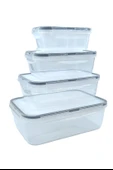 4&apos;lü İç İçe Sızdırmaz Contalı Kilitli Kapaklı Plastik Erzak Saklama Kapları LC315 (5284) thumbnail 5
