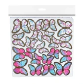 Varaklı Kelebek Dekoratif Süs (63 Adet)  Karışık Renk - 1