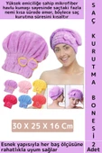 Her Baş Ölçüsüne Uyumlu Esnek Hızlı Emici Banyo Havuz Duş Mikrofiber Havlu Saç Kurutma Bonesi 2 Adet thumbnail 1