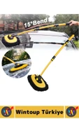 Esnek Başlıklı Islak Kuru Kullanım 50 Cm-102 Cm Ayarlanabilir Teleskopik Saplı Oto Yıkama Fırçası thumbnail 4