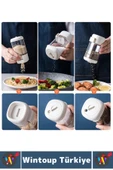 Premium Dayanıklı Toz-Taneli Kullanım Şeffaf Gövde Basmalı Baharatlık Tuzluk Seti 380 ML X 4'lü SET thumbnail 3