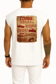 Oversize The Zombie Survival Guide Poster Cep ve Sırt Tasarımlı Atlet thumbnail 5