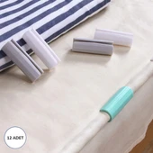 12 Adet Çok Amaçlı Çarşaf Tutucu, Sabitleyici ,Kaydırmaz Nevresim Örtü Düzenleyici Klipsler (5284) thumbnail 4